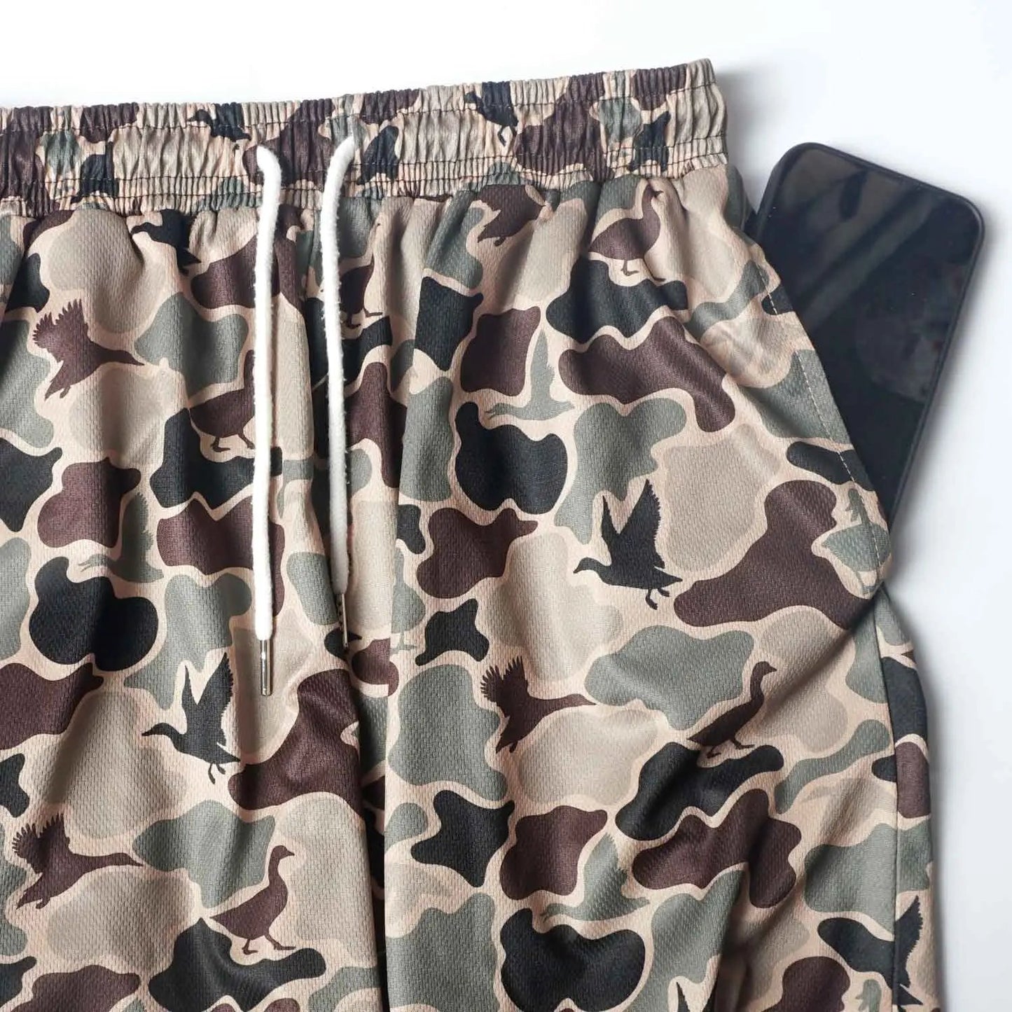 Pack 3 Duck Hunting Camo Shorts - 7 Inch Inseam Camo Mesh Design