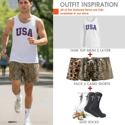 Pack 3 Duck Hunting Camo Shorts - 7 Inch Inseam Camo Mesh Design