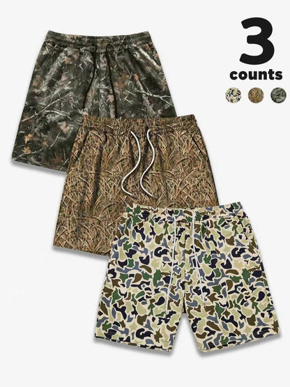 Pack 3 Duck Hunting Camo Shorts - 7 Inch Inseam Camo Mesh Design
